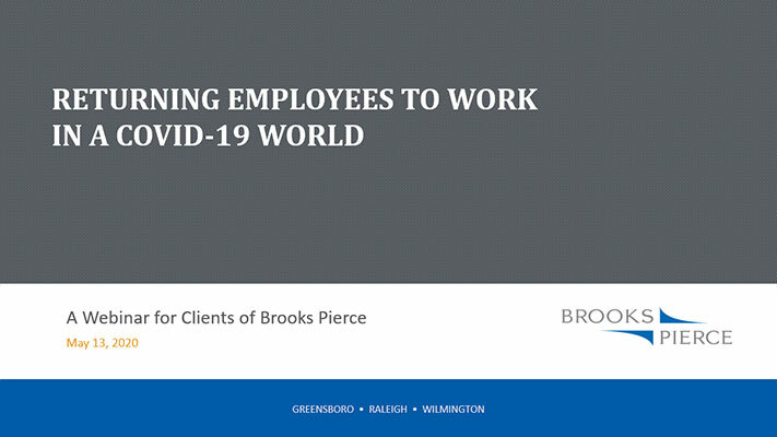 Returning Employees to Work in a COVID-19 World