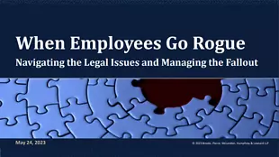 When Employees Go Rogue: Balancing Egos, Erstwhile Conduct, and Employment Law